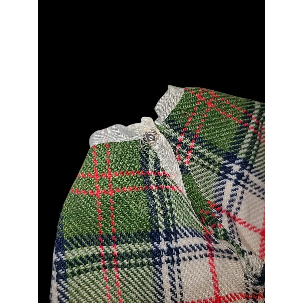 Vintage Barbie Green Plaid Poncho Fringe Trim Cape Coat Outfit‎ Doll Clothes